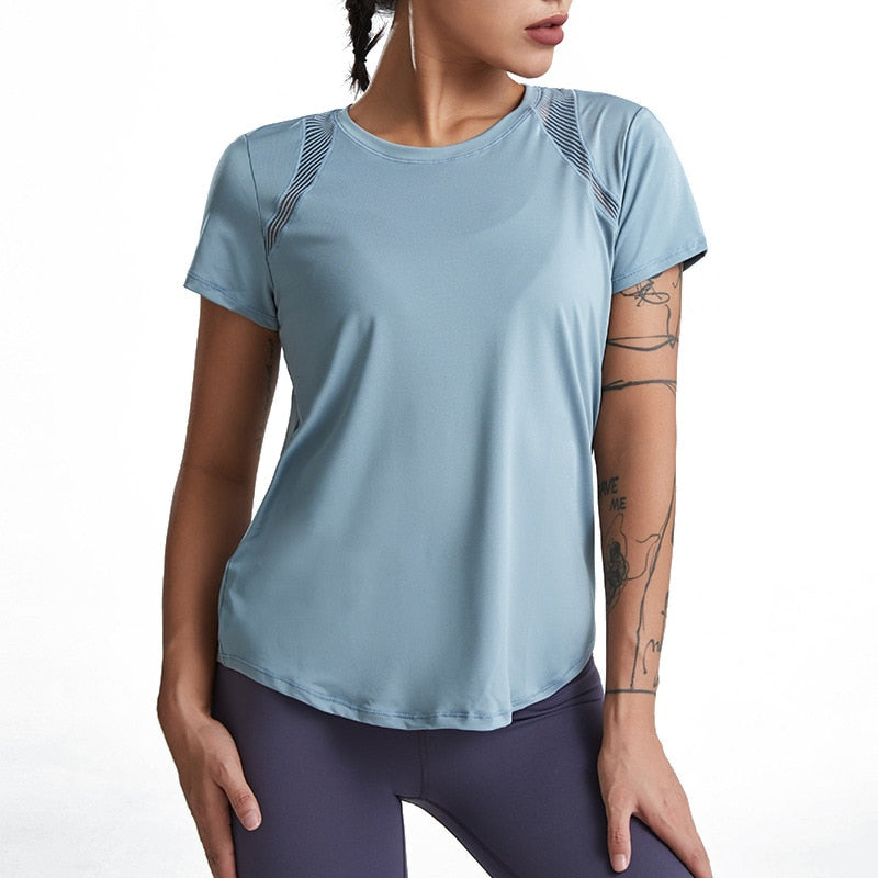 Loose Yoga Clothes Tops Short-Sleeved Running Quick-Drying Clothes