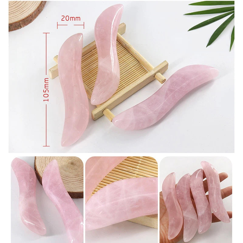 9PCs Rose Quartz Gua Sha Massage Tools