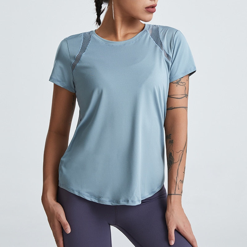 Loose Yoga Clothes Tops Short-Sleeved Running Quick-Drying Clothes