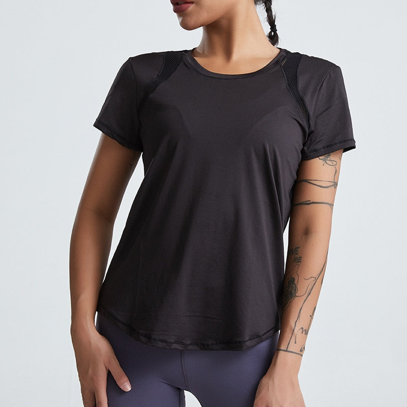 Loose Yoga Clothes Tops Short-Sleeved Running Quick-Drying Clothes