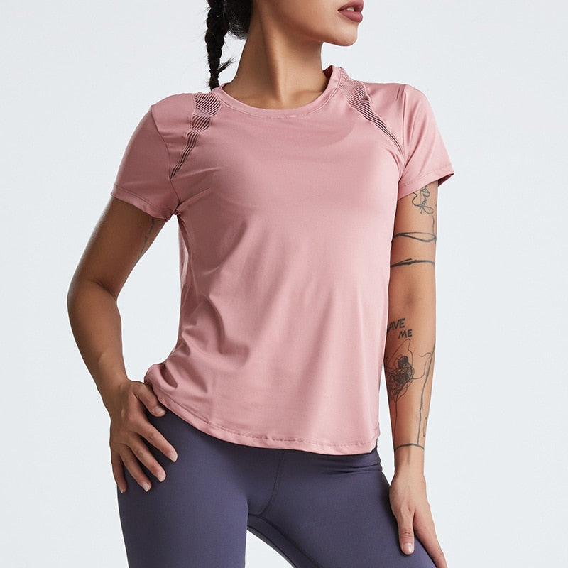 Loose Yoga Clothes Tops Short-Sleeved Running Quick-Drying Clothes